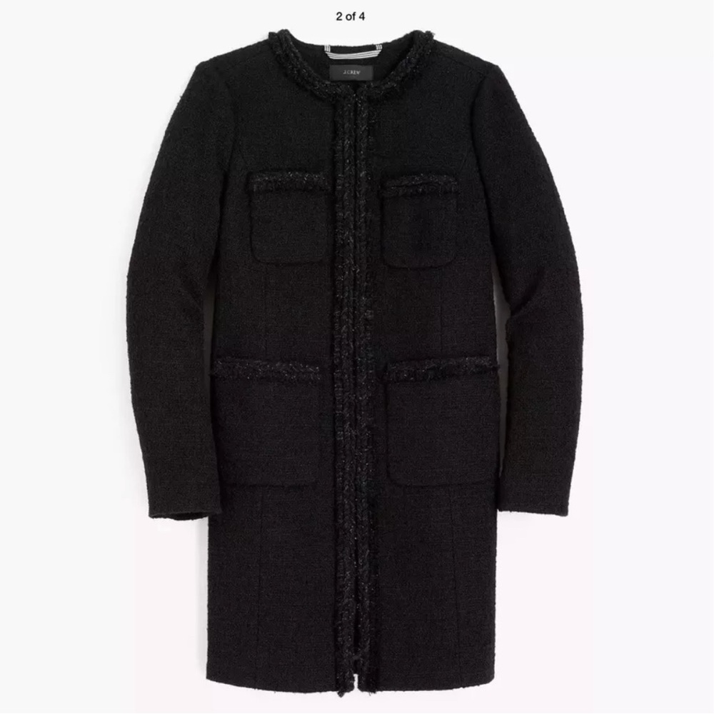 J.Crew Lady Tweed Jacket in Black Size 12